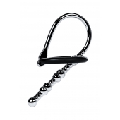 Серебристый уретральный плаг-бусины TOYFA Metal с мягким фиксириющим кольцом - ToyFa - купить с доставкой в Прокопьевске