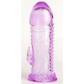 Фиолетовая гелевая насадка с шипами - 13 см. - Toyfa Basic - в Прокопьевске купить с доставкой