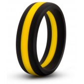 Черно-желтое силиконовое эрекционное кольцо Silicone Go Pro Cock Ring - Blush Novelties - в Прокопьевске купить с доставкой