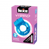 Голубое эрекционное виброкольцо Luxe VIBRO  Кошмар русалки  + презерватив - Luxe - в Прокопьевске купить с доставкой