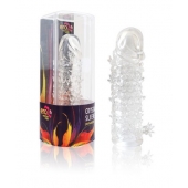 Закрытая прозрачная рельефная насадка Crystal sleeve - 13 см. - Erowoman-Eroman - в Прокопьевске купить с доставкой