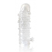 Закрытая прозрачная рельефная насадка Crystal sleeve - 13 см. - Erowoman-Eroman - в Прокопьевске купить с доставкой