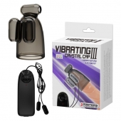 Дымчатая насадка-мастурбатор с вибрацией Vibrating Crystal Cap III - Baile - в Прокопьевске купить с доставкой