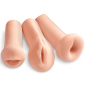 Комплект из 3 мастурбаторов All 3 Holes: вагина, анус, ротик - Pipedream - в Прокопьевске купить с доставкой