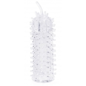 Закрытая рельефная насадка Crystal sleeve с усиками - 12 см. - Erowoman-Eroman - в Прокопьевске купить с доставкой