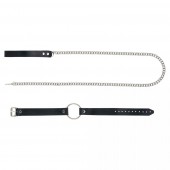 Черный поводок и чокер с кольцом Rada - Rebelts - купить с доставкой в Прокопьевске