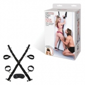 Чёрный набор для фиксации у двери - Lux Fetish - купить с доставкой в Прокопьевске