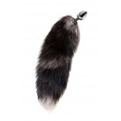 Серебристая металлическая анальная втулка с хвостом чернобурой лисы - размер S - ToyFa - купить с доставкой в Прокопьевске
