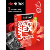 Презервативы для орального секса DOMINO Sweet Sex с ароматом клубничного коктейля  - 3 шт. - Domino - купить с доставкой в Прокопьевске
