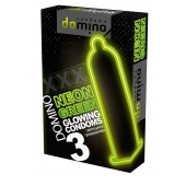 Презервативы DOMINO Neon Green со светящимся в темноте кончиком - 3 шт. - Domino - купить с доставкой в Прокопьевске