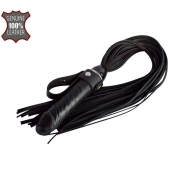 Черная плеть  Ковбой  с ручкой-фаллосом - 55 см. - Sitabella - купить с доставкой в Прокопьевске