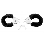 Меховые чёрные наручники Beginner s Furry Cuffs - Pipedream - купить с доставкой в Прокопьевске