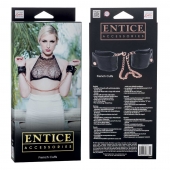 Черные мягкие наручники Entice French Cuffs с цепью - California Exotic Novelties - купить с доставкой в Прокопьевске