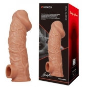 Телесная насадка на фаллос с отверстием для мошонки EXTREME SLEEVE - 17,6 см. - KOKOS - в Прокопьевске купить с доставкой