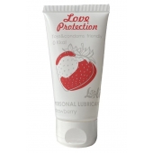 Лубрикант на водной основе с ароматом малины Love Protection Strawberry - 50 мл. - Lola Games - купить с доставкой в Прокопьевске