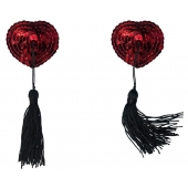 Красные пэстисы-сердечки Gipsy с черными кисточками - Lola Lingerie купить с доставкой Красные пэстисы-сердечки Gipsy с черными кисточками - Lola Lingerie купить с доставкой