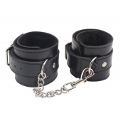 Черные оковы на ноги Obey Me Leather Ankle Cuffs - Chisa - купить с доставкой в Прокопьевске