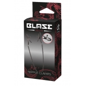 Черные зажимы на соски на цепочке BLAZE DELUXE NIPPLE CLAMPS - Dream Toys - купить с доставкой в Прокопьевске