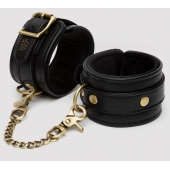 Черные оковы на ноги Bound to You Faux Leather Ankle Cuffs - Fifty Shades of Grey - купить с доставкой в Прокопьевске