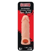 Телесная насадка EXTENDER WITH BALL STRAP 5.5 - 14 см. - Dream Toys - в Прокопьевске купить с доставкой