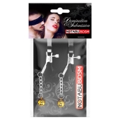 Оригинальные зажимы на соски с желтыми шариками - Notabu - купить с доставкой в Прокопьевске Оригинальные зажимы на соски с желтыми шариками - Notabu - купить с доставкой в Прокопьевске