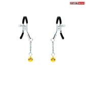 Оригинальные зажимы на соски с желтыми шариками - Notabu - купить с доставкой в Прокопьевске Оригинальные зажимы на соски с желтыми шариками - Notabu - купить с доставкой в Прокопьевске