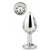 Серебристая анальная втулка с прозрачным кристаллом - 7,1 см. - Dream Toys - купить с доставкой в Прокопьевске