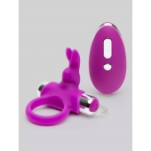 Лиловое виброкольцо с пультом ДУ Remote Control Cock Ring - Happy Rabbit - в Прокопьевске купить с доставкой