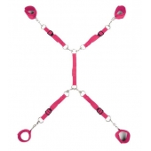 Ярко-розовый набор фиксаций на кровати Classic Bed Spreader - Lux Fetish - купить с доставкой в Прокопьевске