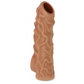 Телесная насадка с венками и открытой головкой Nude Sleeve S - 10 см. - KOKOS - в Прокопьевске купить с доставкой