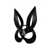 Черная кожаная маска зайки Miss Bunny - БДСМ Арсенал - купить с доставкой в Прокопьевске