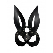 Черная кожаная маска зайки Miss Bunny - БДСМ Арсенал - купить с доставкой в Прокопьевске