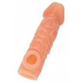 Телесная закрытая насадка с шершавой головкой Cock Sleeve Size L - 17,6 см. - KOKOS - в Прокопьевске купить с доставкой