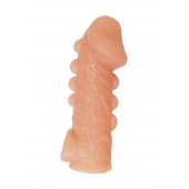 Телесная закрытая насадка с шишечками Cock Sleeve Size L - 17,6 см. - KOKOS - в Прокопьевске купить с доставкой