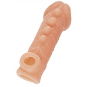 Телесная закрытая насадка с шишечками Cock Sleeve Size L - 17,6 см. - KOKOS - в Прокопьевске купить с доставкой