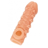 Телесная закрытая насадка с пучками шишечек Cock Sleeve Size L - 17,6 см. - KOKOS - в Прокопьевске купить с доставкой