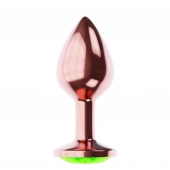 Пробка цвета розового золота с лаймовым кристаллом Diamond Emerald Shine S - 7,2 см. - Lola Games - купить с доставкой в Прокопьевске