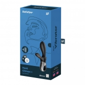 Черный анальный вибратор Heat Climax+ с функцией нагрева - 20,6 см. - Satisfyer - в Прокопьевске купить с доставкой
