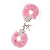 Металлические наручники с розовой меховой опушкой METAL HANDCUFF WITH PLUSH PINK - Dream Toys - купить с доставкой в Прокопьевске