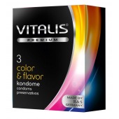 Цветные ароматизированные презервативы VITALIS PREMIUM color   flavor - 3 шт. - Vitalis - купить с доставкой в Прокопьевске