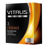 Ребристые презервативы VITALIS PREMIUM ribbed - 3 шт. - Vitalis - купить с доставкой в Прокопьевске