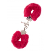 Металлические наручники с красной меховой опушкой METAL HANDCUFF WITH PLUSH RED - Dream Toys - купить с доставкой в Прокопьевске