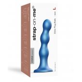 Голубая насадка Strap-On-Me Dildo Plug Balls size L - Strap-on-me - купить с доставкой в Прокопьевске