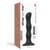 Черная насадка Strap-On-Me Dildo Geisha Balls size M - Strap-on-me - купить с доставкой в Прокопьевске