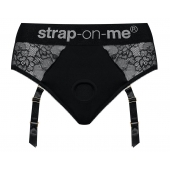 Черные трусики для насадок Diva Lingerie Harness - size M - Strap-on-me - купить с доставкой в Прокопьевске