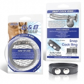Кольцо на пенис SNAP COCK RING из искусственной кожи на клепках - BlueLine - в Прокопьевске купить с доставкой