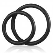 Набор из двух черных силиконовых колец разного диаметра SILICONE COCK RING SET - BlueLine - в Прокопьевске купить с доставкой