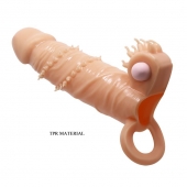 Телесная удлиняющая вибронасадка Penis Sleeve Connor - 17 см. - Baile - в Прокопьевске купить с доставкой