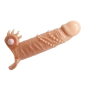 Телесная удлиняющая вибронасадка Penis Sleeve Connor - 17 см. - Baile - в Прокопьевске купить с доставкой