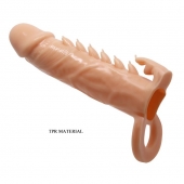 Телесная удлиняющая насадка Penis Sleeve Emmitt - 17 см. - Baile - в Прокопьевске купить с доставкой